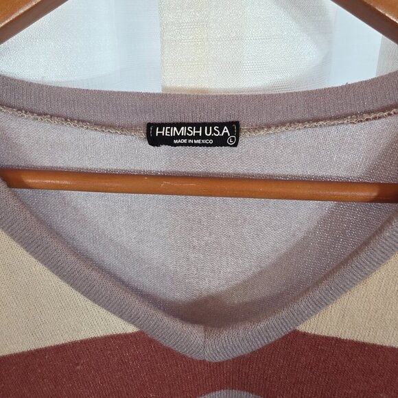 Heimish USA Women's Long-sleeved V Neck Sweater with Pockets Size Large - Picture 3 of 7